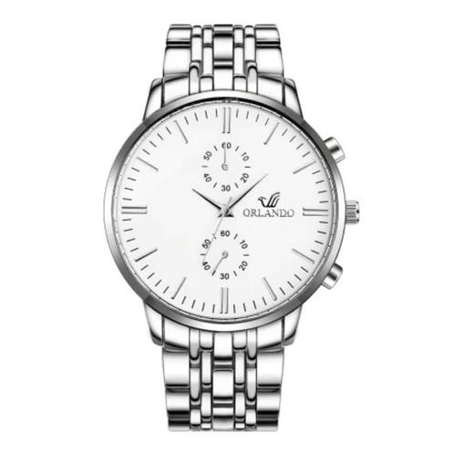 Staal Horloge voor Heren - Leren Bandje Anoloog Luxe Uurwerk, Sieraden, Tassen en Uiterlijk, Smartwatches, Nieuw, Verzenden