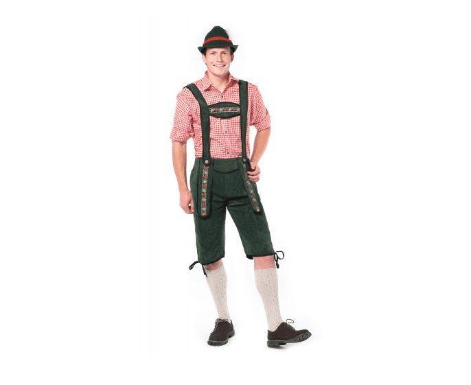Lederhosen Johan lang groen, Hobby en Vrije tijd, Feestartikelen, Verzenden