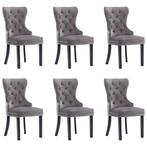 vidaXL Eetkamerstoelen 6 st fluweel grijs, Huis en Inrichting, Stoelen, Verzenden, Nieuw, Grijs