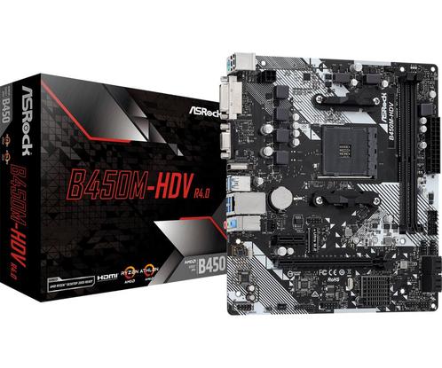 ASRock B450M-HDV R4.0 - Moederbord - Micro ATX - AMD B450..., Computers en Software, Moederborden, Nieuw, Ophalen of Verzenden