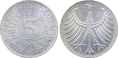 5 Mark Duitsland 5 Dm duitse Mark zilveradler 1958d bankf..., Postzegels en Munten, Munten | Europa | Niet-Euromunten, Verzenden