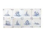 Een wandplaquette met acht diverse tegels, 17e eeuw, Antiek en Kunst, Antiek | Wandborden en Tegels