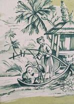 Toile de Jouy oriëntaalse stof - 300x280cm- groen ontwerp -, Antiek en Kunst