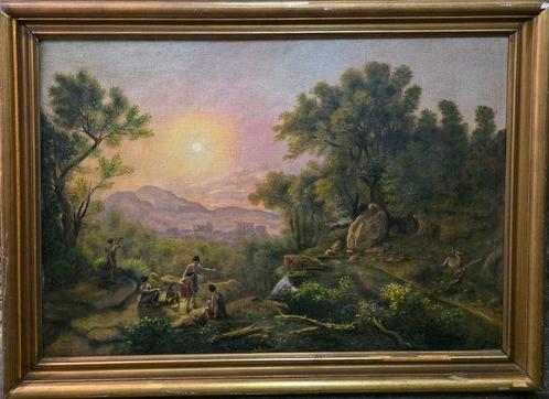 Seguace di Károly Markó il Vecchio (XIX) - Diana e le ninfe, Antiek en Kunst, Kunst | Schilderijen | Klassiek