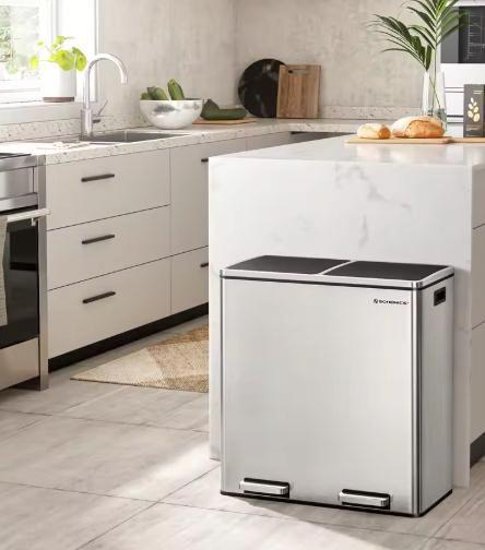 Pedaalemmer 60L Duo – Afvalscheiding met Softclose Deksel, Huis en Inrichting, Woonaccessoires | Prullenbakken, Nieuw, Verzenden