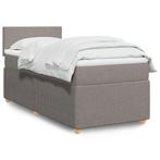 vidaXL Boxspring met matras stof taupe 90x200 cm, 90 cm, Eenpersoons, Verzenden, Nieuw