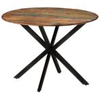 vidaXL Eettafel Ø110x78 cm massief gerecycled hout en staal, Huis en Inrichting, Tafels | Eettafels, Verzenden, Nieuw