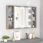 vidaXL Spiegelkast met LED-verlichting 76x15x55 cm grijs, Huis en Inrichting, Kasten | Overige, Verzenden, Nieuw
