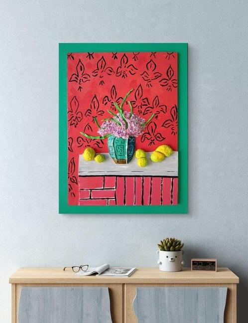 Federico Chiesa - Natura morta con limoni (da Henri Matisse), Antiek en Kunst, Kunst | Schilderijen | Modern