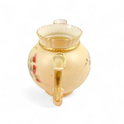Royal Worcester - Victorian blush ivory vase with thistle, Antiek en Kunst, Antiek | Glas en Kristal