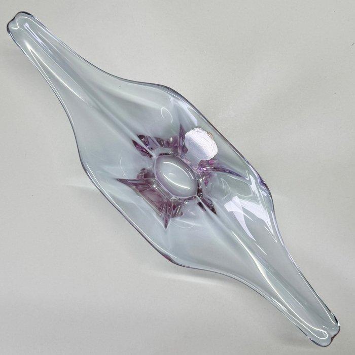 Val Saint Lambert - Schaal - L. 43 cm - Kristal - Lila, Antiek en Kunst, Antiek | Glas en Kristal