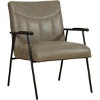Leren fauteuil Beam - Vintage Stone (grijs), Huis en Inrichting, Fauteuils, Nieuw, Ophalen of Verzenden, Leer, 75 tot 100 cm