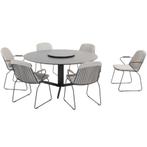 Embrace Veneto dining tuinset 160 cm rond 7 delig antraciet, Tuin en Terras, Tuinsets en Loungesets, Ophalen of Verzenden, Nieuw