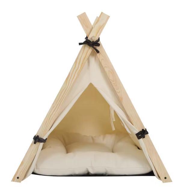 Tipi Tent voor Katten en Honden –Canvas Huis met Kussen Wasb, Dieren en Toebehoren, Kattenmanden, Nieuw, Verzenden
