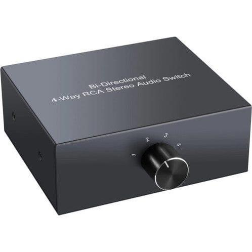 Audio Switch - 4-poorts - 4X Tulp (RCA) IN naar 1x Tulp, Audio, Tv en Foto, Audiokabels en Televisiekabels, Nieuw, Verzenden