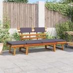 vidaXL Ligbed met kussen 2-in-1 190 cm massief acaciahout, Tuin en Terras, Verzenden, Nieuw, Hout