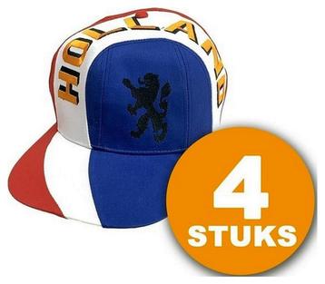 Oranje Feestpet | 4 stuks Pet Holland | Feestkleding EK/WK