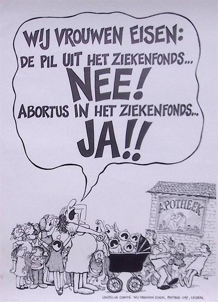 De pil in het ziekenfonds, abortus eruit! (lijst optie), Verzamelen, Posters, Nieuw, Overige onderwerpen, Met lijst, Verzenden