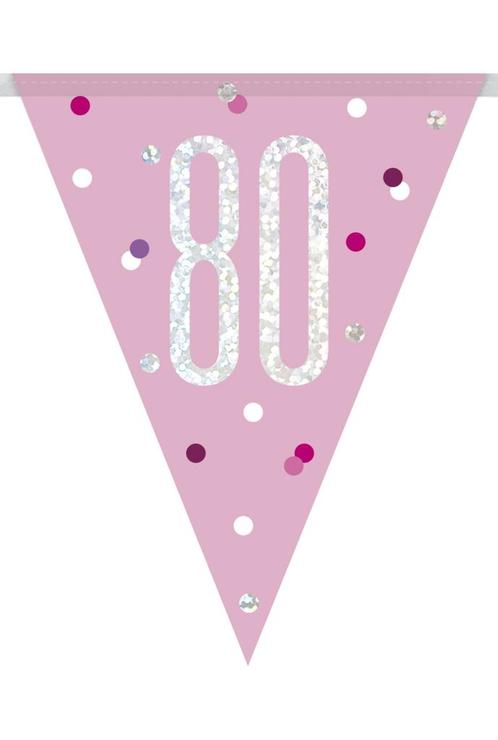 Slingers 80 Jaar Roze 2,74m, Hobby en Vrije tijd, Feestartikelen, Nieuw, Verzenden