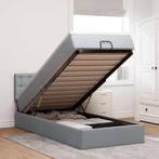 vidaXL Bed met matras 100x200 cm stof lichtgrijs, Huis en Inrichting, 100 cm, Eenpersoons, Verzenden, Nieuw