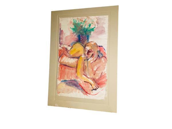 Veiling - Rob Aussen | Origineel Kunstwerk Figuur met Bloem, Antiek en Kunst, Kunst | Schilderijen | Abstract