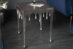 Extravagante bijzettafel LIQUID LINE S 34cm zilver, Ophalen of Verzenden, Nieuw