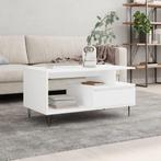vidaXL Salontafel 90x49x45 cm bewerkt hout wit, Minder dan 50 cm, 50 tot 100 cm, Verzenden, Nieuw