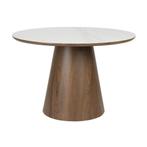 *WOONWINKEL* Ronde Eettafel Walnoot En Wit Marmer, Huis en Inrichting, Tafels | Eettafels, Verzenden, Nieuw