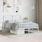vidaXL Bedframe met hoofdbord metaal wit 120x190 cm, Huis en Inrichting, Verzenden, Wit, Nieuw, 190 cm of minder