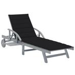 vidaXL Ligbed met kussen massief acaciahout, Tuin en Terras, Ligbedden, Verzenden, Nieuw