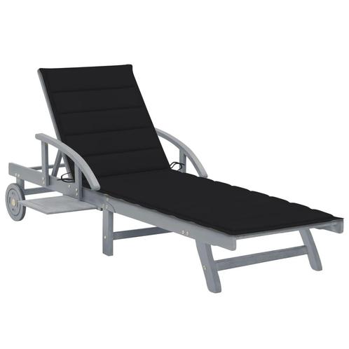 vidaXL Ligbed met kussen massief acaciahout, Tuin en Terras, Ligbedden, Nieuw, Verzenden