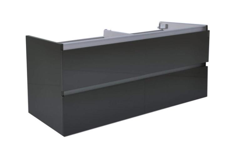 Vision losse onderkast dubbel+4 laden 120x47 hoogglans grijs, Huis en Inrichting, Badkamer | Badkamermeubels, Nieuw, Verzenden