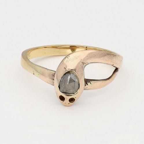 Ring - 18 karaat Geel goud - Diamant, Sieraden, Tassen en Uiterlijk, Ringen