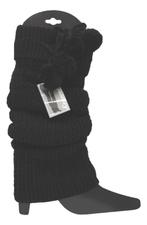 Beenwarmer - Gebreid - Pompon - Zwart, Kleding | Dames, Sokken en Kousen, Verzenden, Nieuw