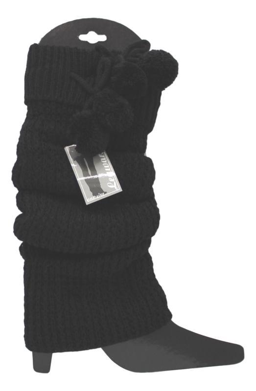 Beenwarmer - Gebreid - Pompon - Zwart, Kleding | Dames, Sokken en Kousen, Verzenden