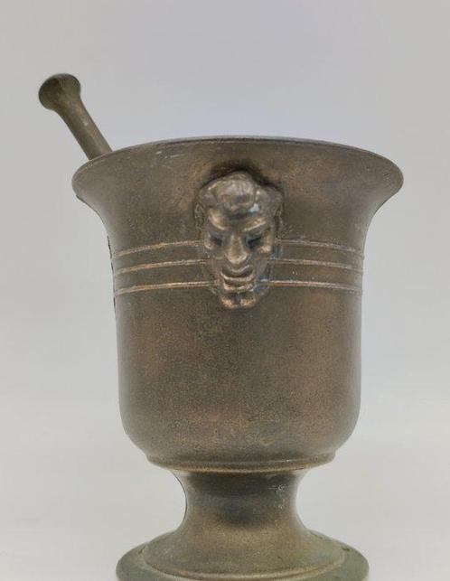 Vijzel en stamper - Verguld brons - Satiro, Antiek en Kunst, Curiosa en Brocante