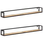 vidaXL Wandschappen 2 st 160 cm ruw mangohout, Huis en Inrichting, Woonaccessoires | Wandplanken en Boekenplanken, Verzenden, Nieuw
