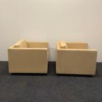 Complete set 2 x design fauteuil,  Knoll Pfister 1051, Gebruikt, Leer, Ophalen of Verzenden