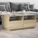 vidaXL Salontafel met LED-verlichting 90x49x40 cm sonoma, Huis en Inrichting, Verzenden, Nieuw, Overige houtsoorten, 50 tot 100 cm