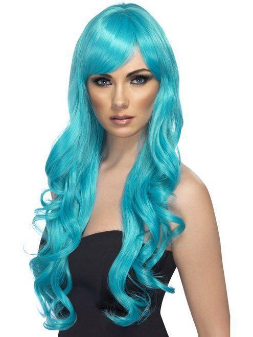 Desire pruik lang aqua, Kleding | Dames, Carnavalskleding en Feestkleding, Nieuw, Ophalen of Verzenden