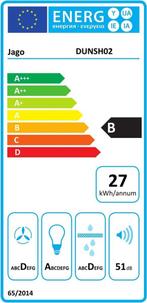 Afzuigkap 60 cm - Onderbouw - 297 m3/h - Zilver - Jago, Verzenden, Zo goed als nieuw