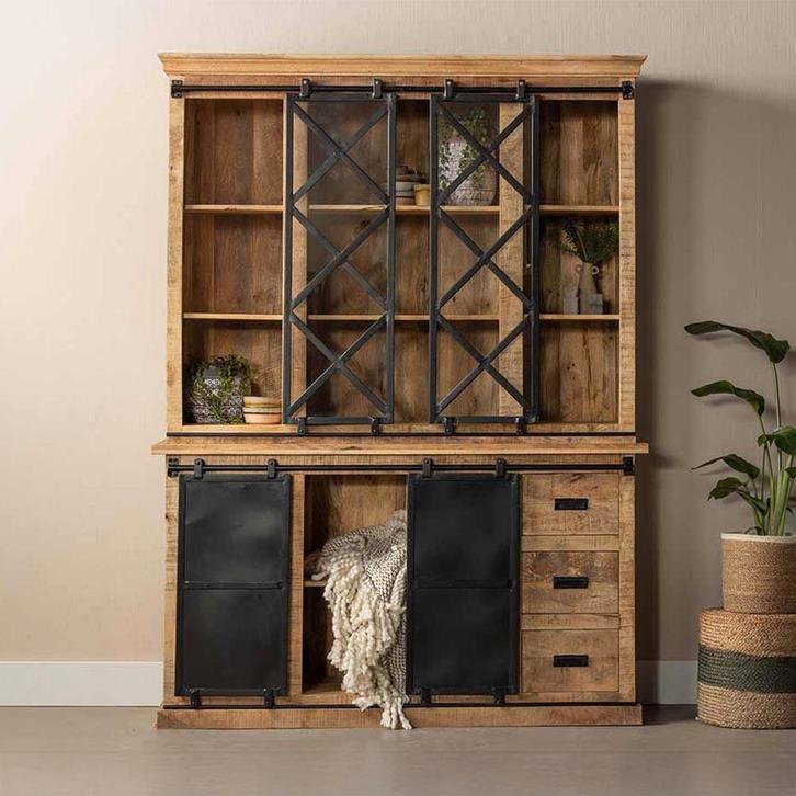 Buffetkast Mangohout Milan 260 X, Huis en Inrichting, Kasten | Buffetkasten, Nieuw, Overige houtsoorten, Verzenden