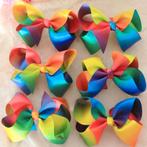 Haarspeld, haar strik met clip regenboog / stuk 4 inch +/-, Hobby en Vrije tijd, Knutselen, Ophalen of Verzenden, Nieuw