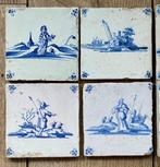 Tegel (8) - 1650-1700 - 8 Delfts blauwe tegels, Antiek en Kunst
