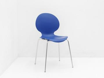 Kantinestoel Galvano Technia - blauw - 4-poot chroom beschikbaar voor biedingen