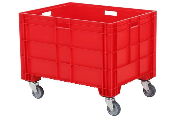Stapelbak Euronorm op wielen - 800 x 600 x H 640 mm - rood, Diversen, Overige Diversen, Nieuw, Ophalen of Verzenden