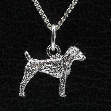 Zilveren Duitse jachtterrier ketting hanger - klein, Sieraden, Tassen en Uiterlijk, Kettinghangers, Verzenden
