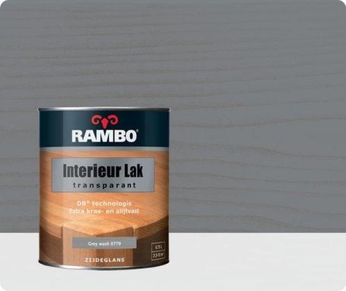 RAMBO INTERIEUR - VLOER LAK TRANSPARANT ZIJDEGLANS - Grey..., Doe-het-zelf en Verbouw, Verf, Beits en Lak, Lak, Grijs, Nieuw, Minder dan 5 liter