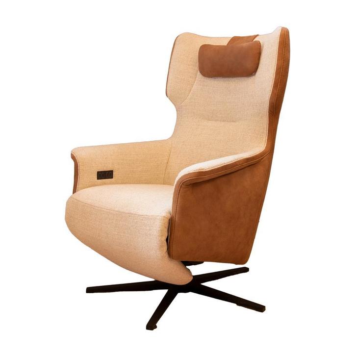 Relax fauteuil Estefano showroommodel, hoge korting, Huis en Inrichting, Fauteuils, Minder dan 75 cm, Nieuw, 50 tot 75 cm, Leer
