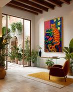E. García - GATO DE RAYAS XL (NO RESERVE), Antiek en Kunst, Kunst | Schilderijen | Modern